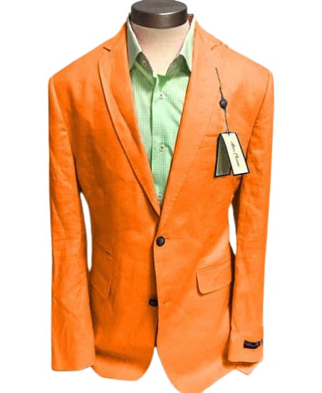 Mens Blazer - Orange Sport Coat - Summer Blazer - 38 Regular