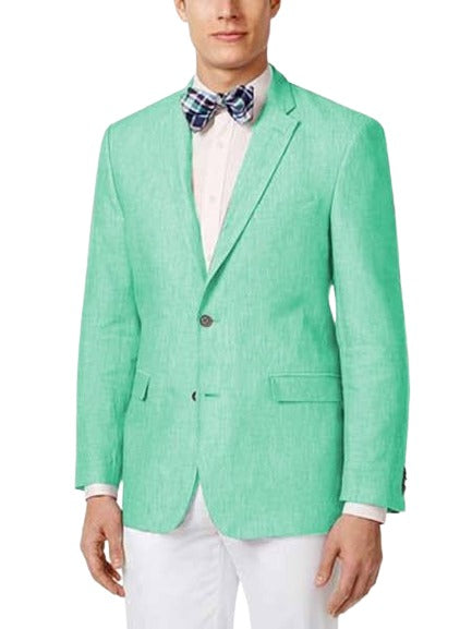 Mens Linen Blazer - Mint Green Linen Sport Coat - Summer Blazer - 38 Regular
