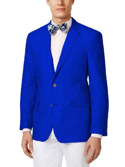 Mens Linen Blazer - Royal Blue Linen Sport Coat - Summer Blazer - 38 Regular