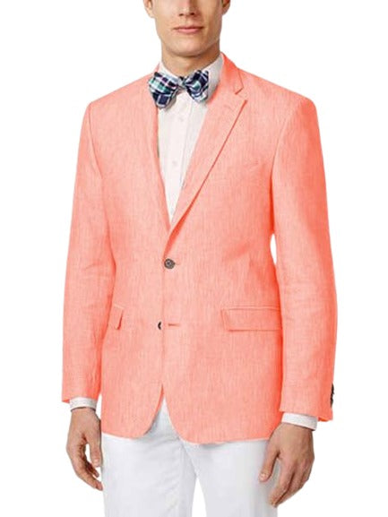Mens Linen Blazer - Salmon Linen Sport Coat - Summer Blazer - 38 Regular