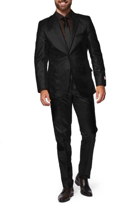 Shiny Black Suit - Shiny Tuxedo - 38 Short Jacket+32 Waist Adjustable 28to34)(Height: 5’4”to5’7”)(Neck 15-16.5)S-M)