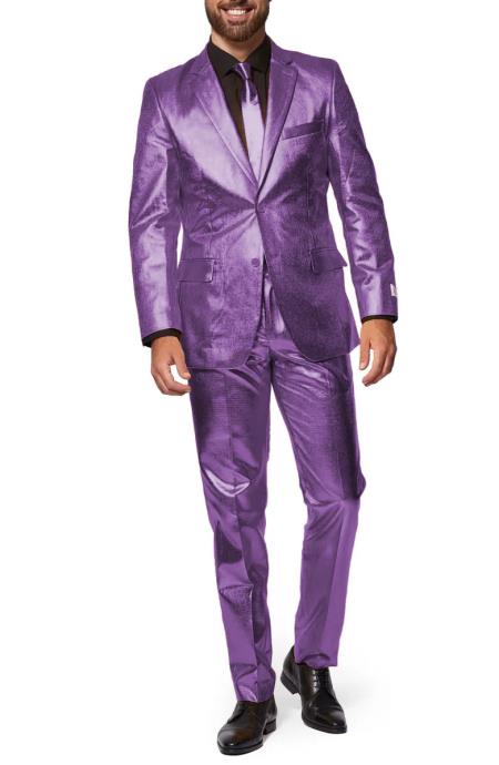 Shiny Lavender Suit - Shiny Tuxedo - 38 Short Jacket+32 Waist Adjustable 28to34)(Height: 5’4”to5’7”)(Neck 15-16.5)S-M)