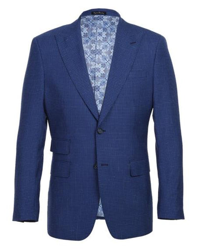 Mens Blue Windowpane Plaid Suit