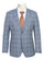 Mens Light Gray Windowpane Plaid Suit