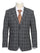 Mens Gray Check Windowpane Plaid Suit