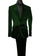 Mens Shiny Blazer - Hunter Green Sateen Vested Suit