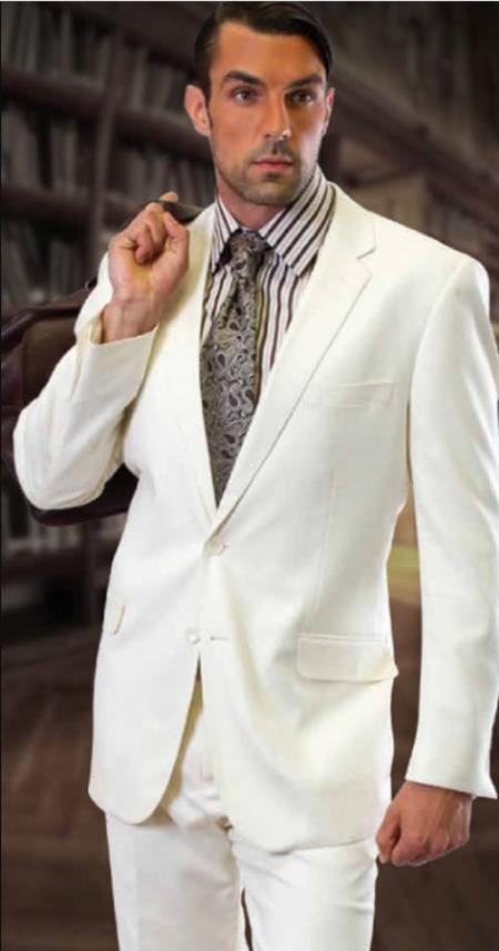 Statement Suits White - 38 Short Jacket+32 Waist Adjustable 28to34)(Height: 5â€™4â€to5â€™7â€)(Neck 15-16.5)S-M)