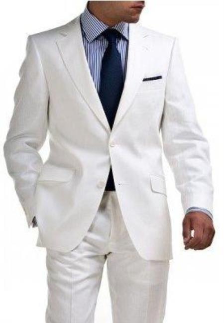 White Big and Tall Linen Suit - XXXXL or 4XL