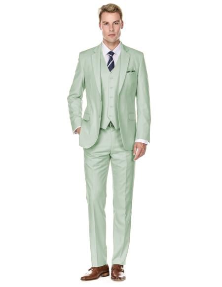 Retro Paris Suits - Retro Paris - Retro Mens Mint Suits - Style "Same As Whats on the that Page" - 38 Short Jacket+32 Waist Adjustable 28to34)(Height: 5â€™4â€to5â€™7â€)(Neck 15-16.5)S-M)