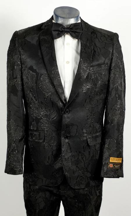 Big and Tall Mens Tuxedos Jacket - Big And Tall Formal Wear - Bowtie Included - For Big Guys-New Designer Collection - S or Small