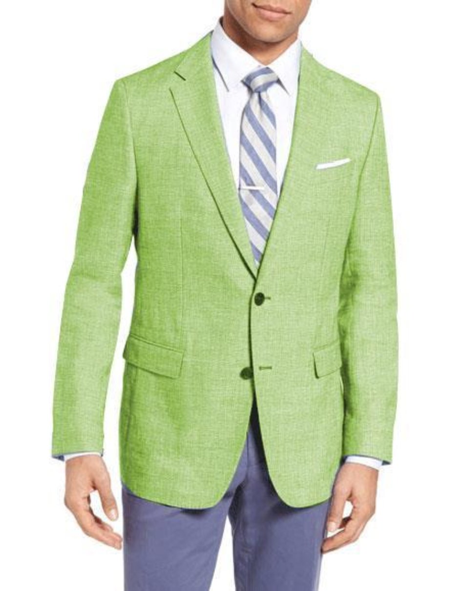 Mens Light Green Suit - Neon Green Suit - Coat Size 38