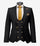 Black Mens Double Breasted Slim-fit Suit With Gold Buttons 46 Long Double Breasted Vest