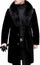 Men Long Faux Fur Coat Black