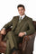 Men’s Vintage Vested Gangster Pinstripe Suit – Bold Olive Green Fashion 3-Piece Set