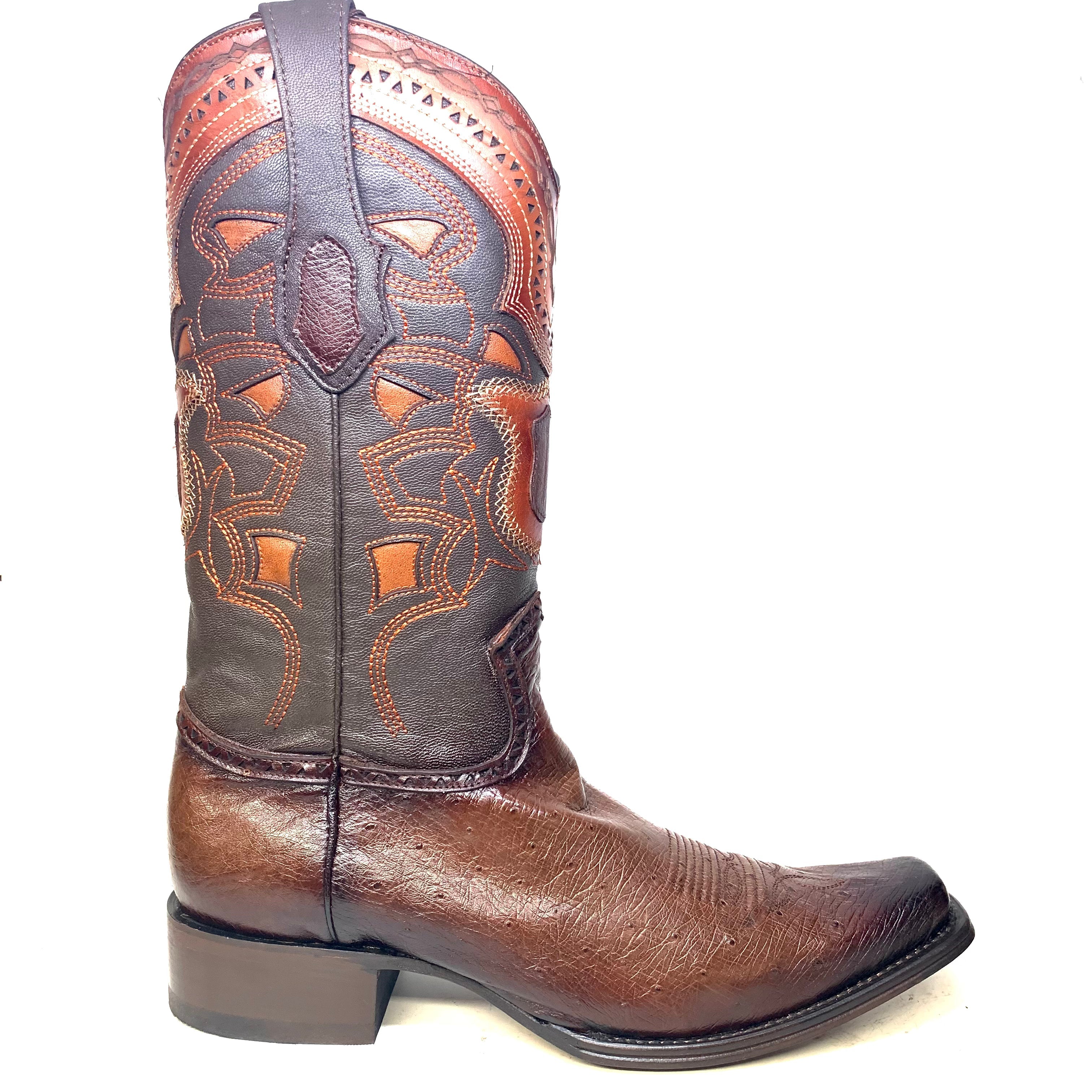 Los Altos Boots Brown Ostrich Quill Cowboy Boots - 7