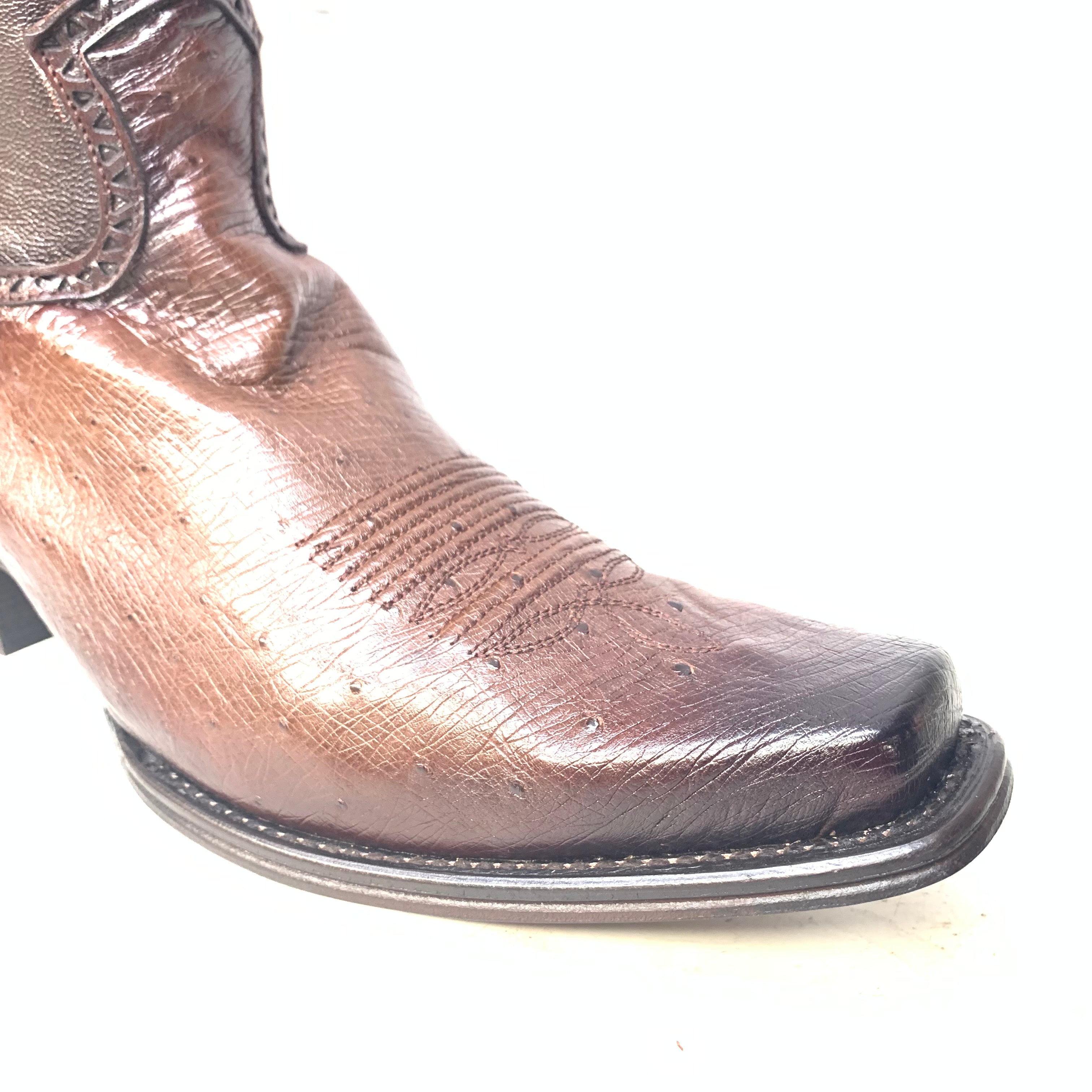 Los Altos Boots Brown Ostrich Quill Cowboy Boots - 7