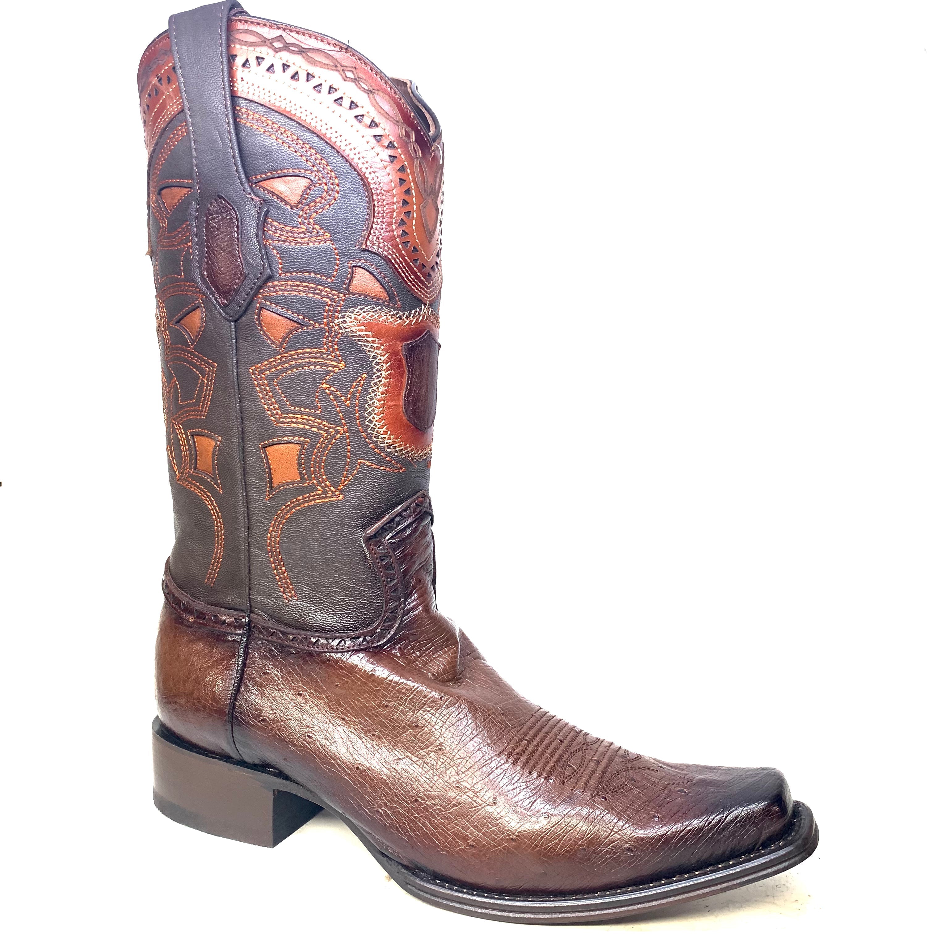 Los Altos Boots Brown Ostrich Quill Cowboy Boots - 7