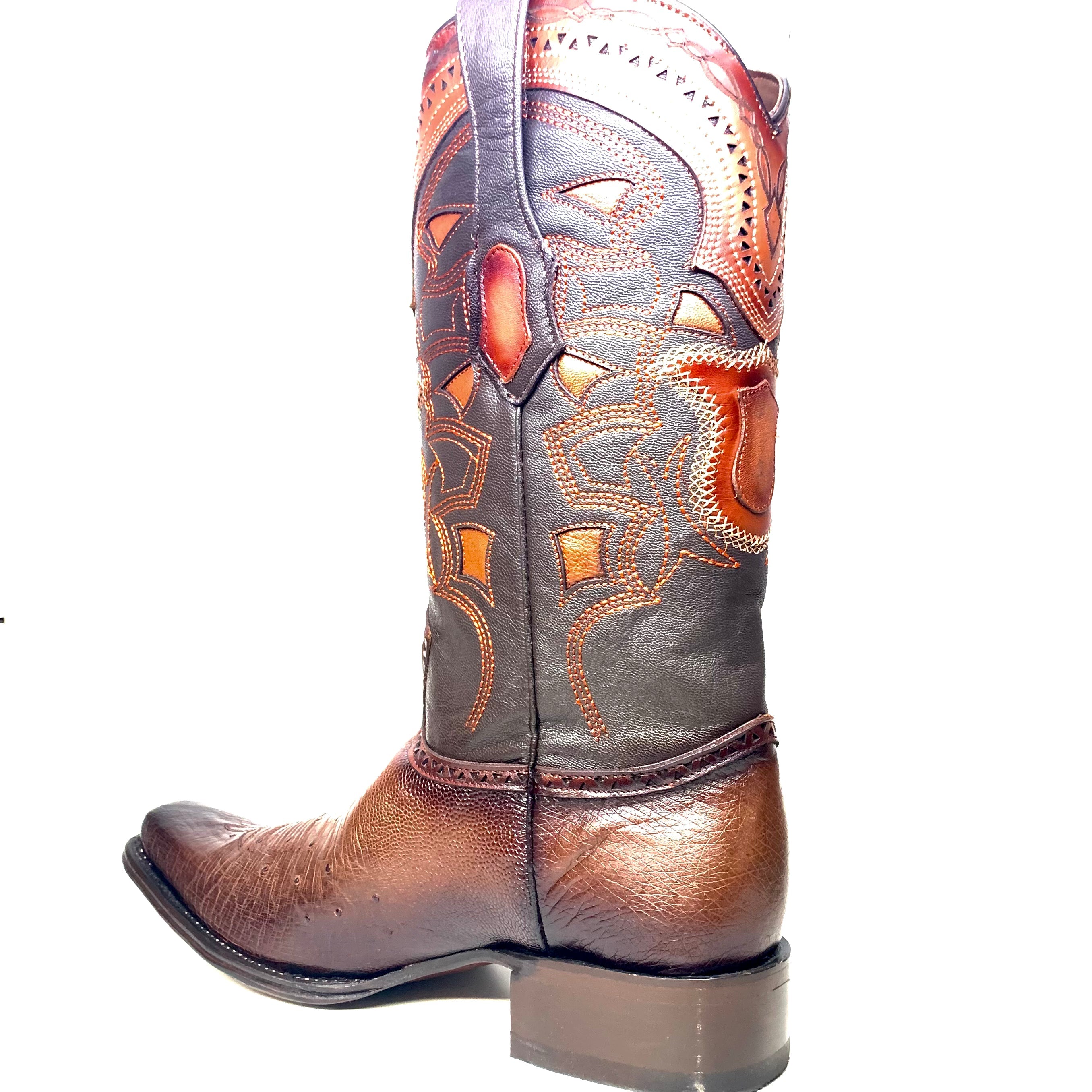 Los Altos Boots Brown Ostrich Quill Cowboy Boots - 7
