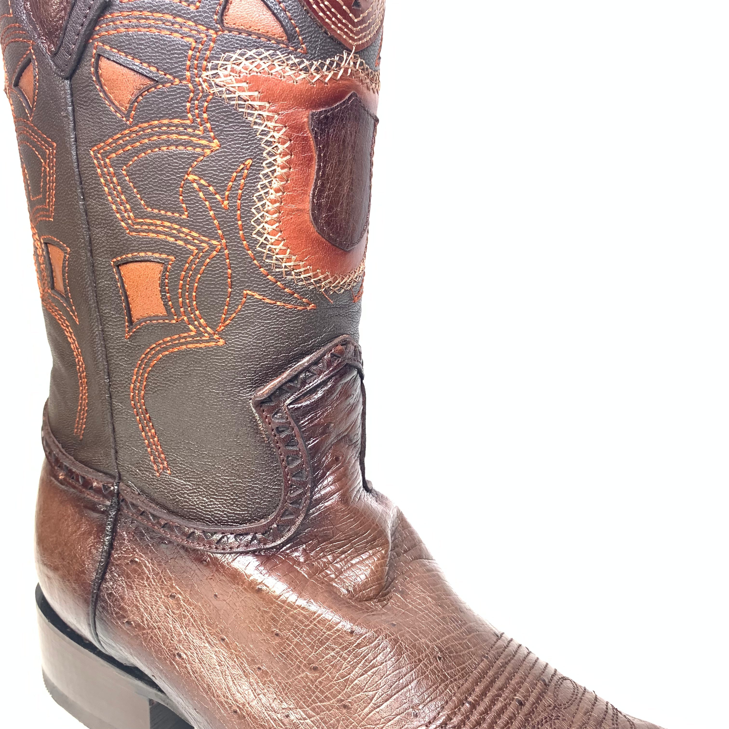 Los Altos Boots Brown Ostrich Quill Cowboy Boots - 7