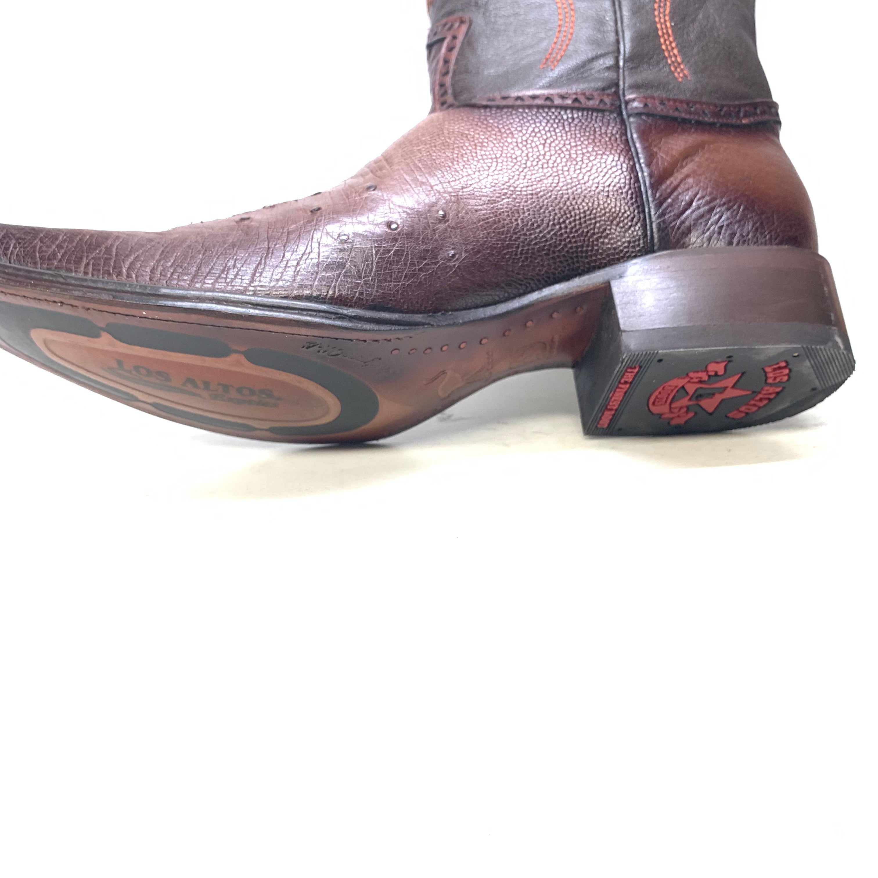 Los Altos Boots Brown Ostrich Quill Cowboy Boots - 7