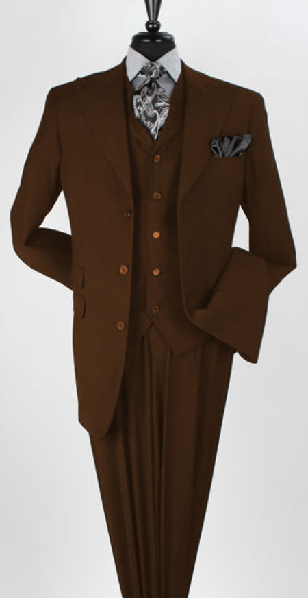 Big and Tall Business Suits - Suits For Big Man - Large Men's Black Vested Suits - 42 Regular Jacket+36 Waist Pants Adjust 32to38)(Height: 5'7"-6')(Neck 16-17.5:L-XL)