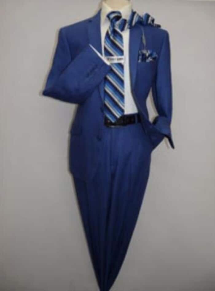 Mens Big and Tall Linen Suits - Indigo Summer Fabric Suit