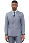 Men's Designer Stacy Adams Classic Double Breasted Suit in Grey