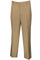 "Men's Wool Feel Regular Fit Dress Pants - Khaki Flat Front Style"