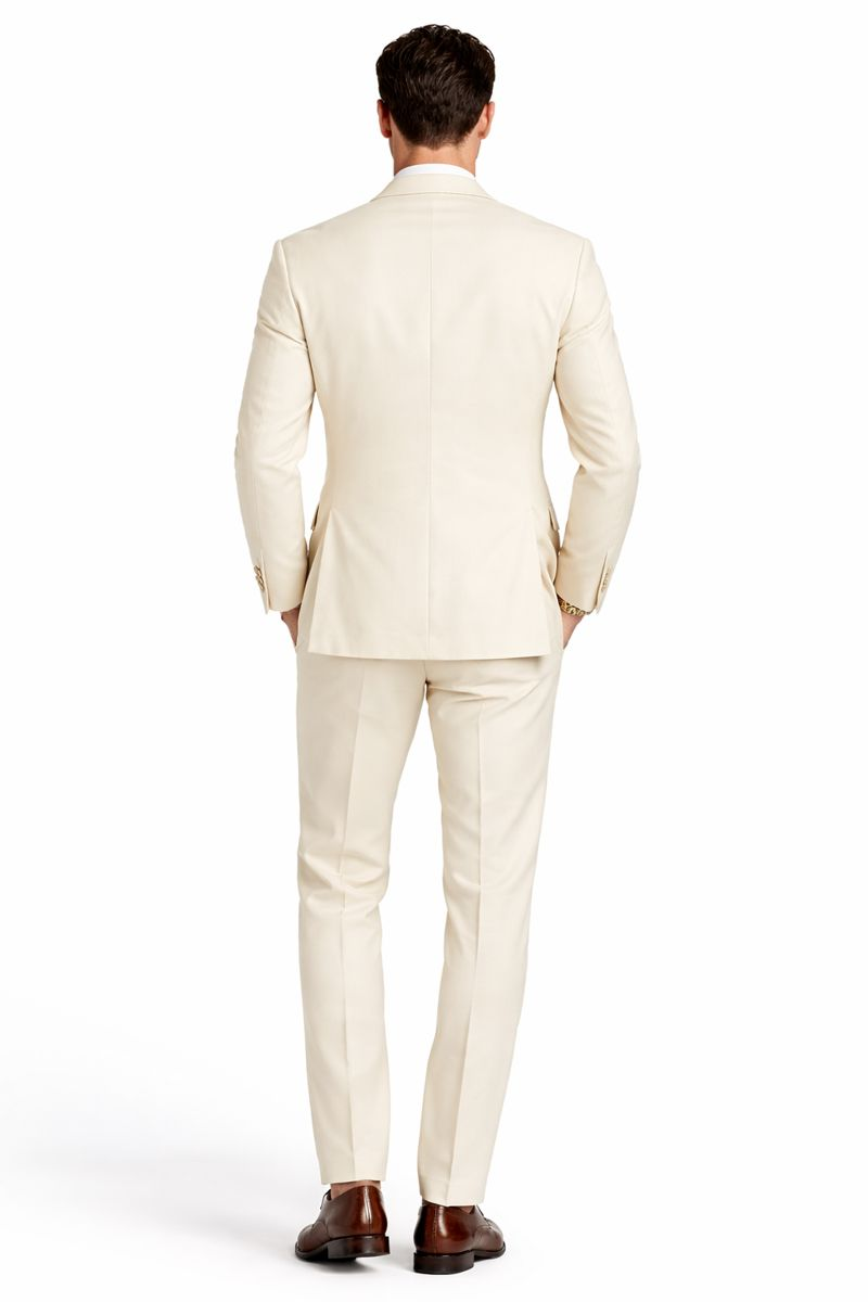 Ivory Double-Breasted Suit - Classic Summer Luxury - Coat Size 38