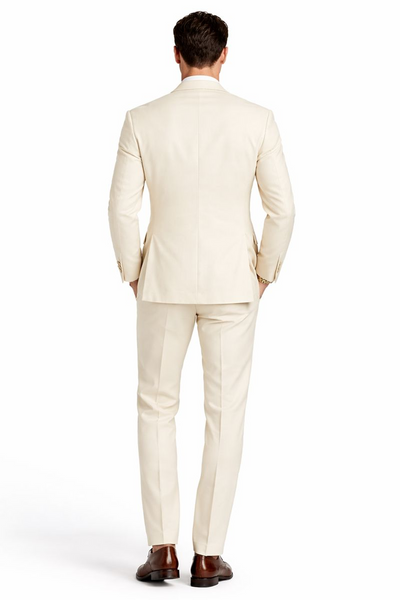 Ivory Double-Breasted Suit - Classic Summer Luxury