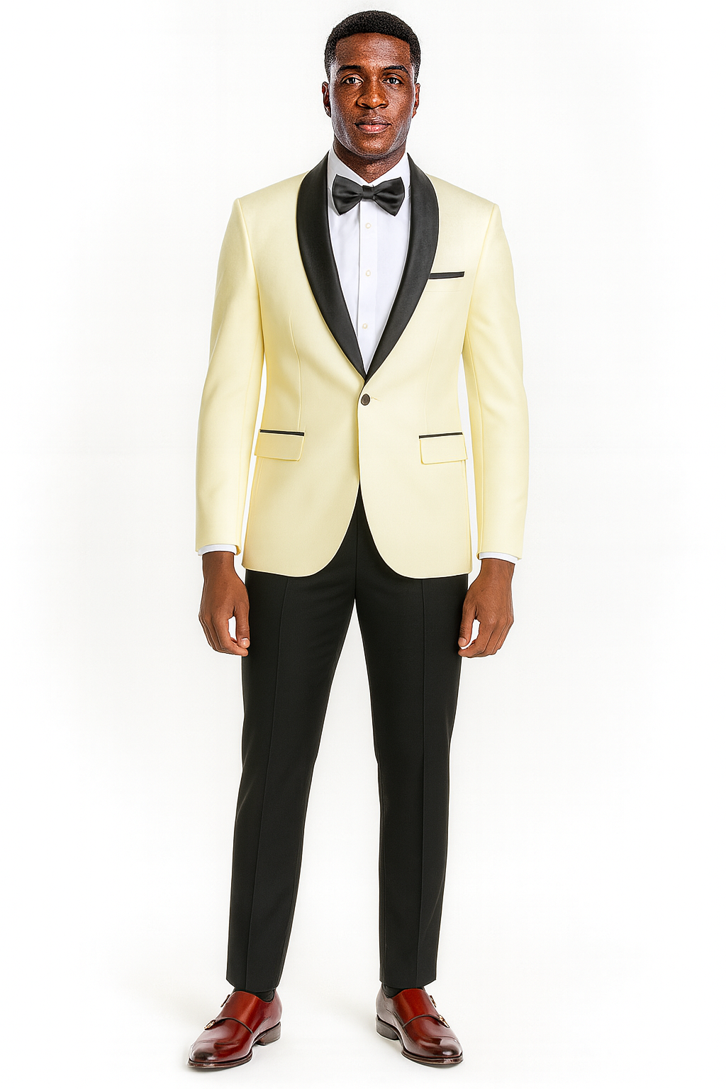 Big And Tall Suit For Men - Jacket + Pants + Bowtie + Pants - Ivory Suit - 34 Short or Extra Small