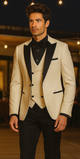 Ivory Tuxedo - Cream Wedding Suit  - Off White Groom 1 Button  Suit