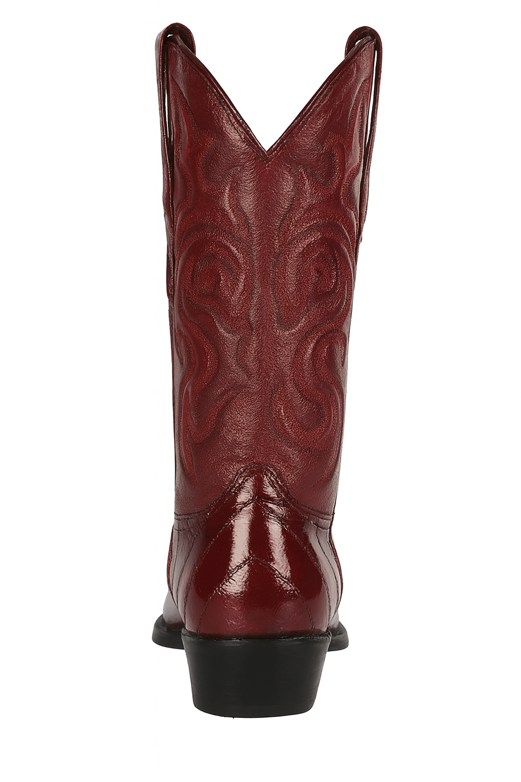 J Toe Cowboy Boots - J Toe Western Boots - Los Altos Boots - Mens Dress Cowboy Boot - Low Priced Burgundy Eel Cowboy Boots J-Toe- in  Burgundy - 6