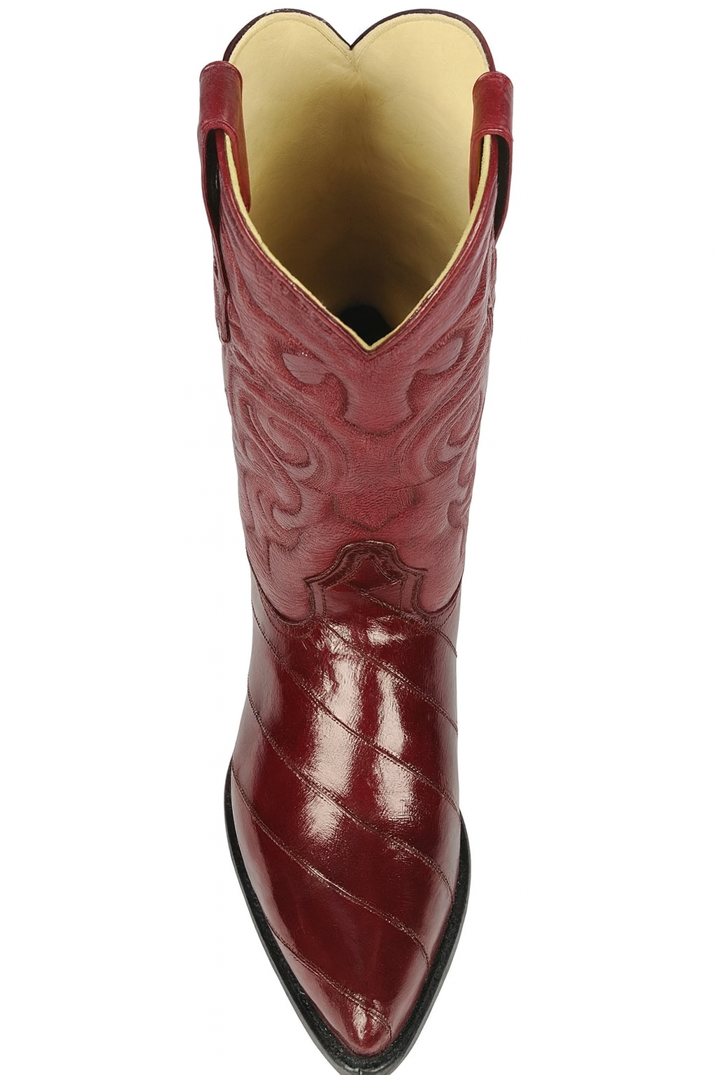 J Toe Cowboy Boots - J Toe Western Boots - Los Altos Boots - Mens Dress Cowboy Boot - Low Priced Burgundy Eel Cowboy Boots J-Toe- in  Burgundy - 6