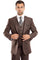 "Brown Sharkskin Business Suit - Men's Two Button Vested Style"