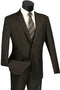 Mens 2 Button Slim Fit Textured Weave Suit in Brown