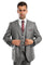 "Sharkskin Grey Men's Business Suit - Two Button Vested Style"