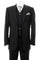 "Black Modern Fit 2 Button Vested Men's Suit - Classic Elegance"