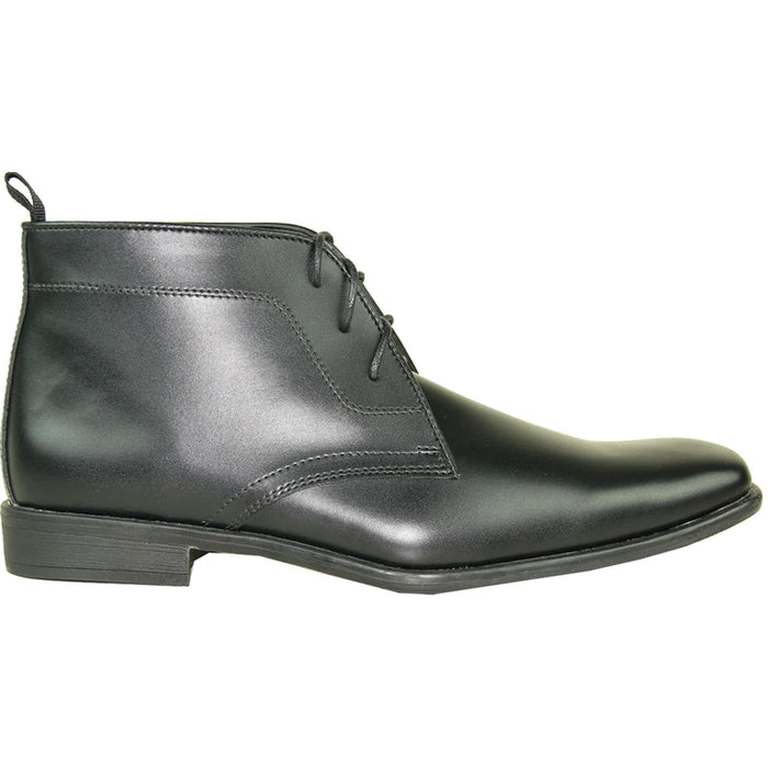 "Matte Black Men's Formal Ankle Boot for Prom 2026 & Wedding"