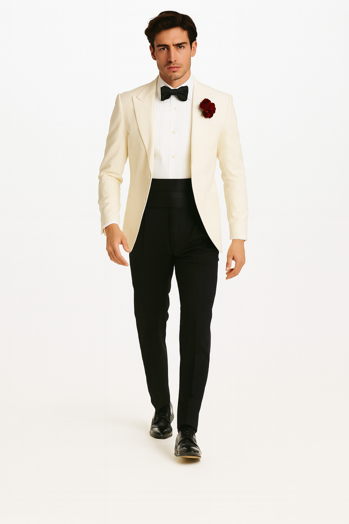 James Bonds Dinner Jackets - Snow Ivory Tuxedo Jacket-New Designer Collection
