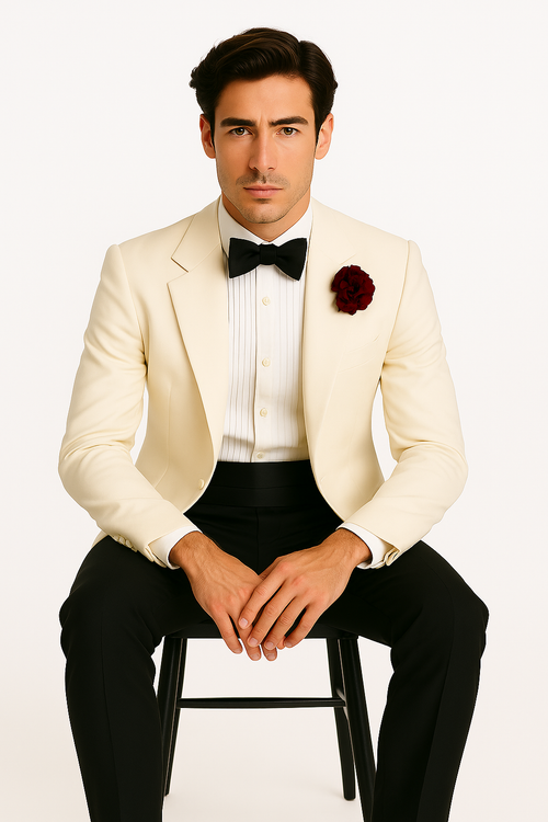 James Bonds Dinner Jackets - Snow Ivory Tuxedo Jacket-New Designer Collection