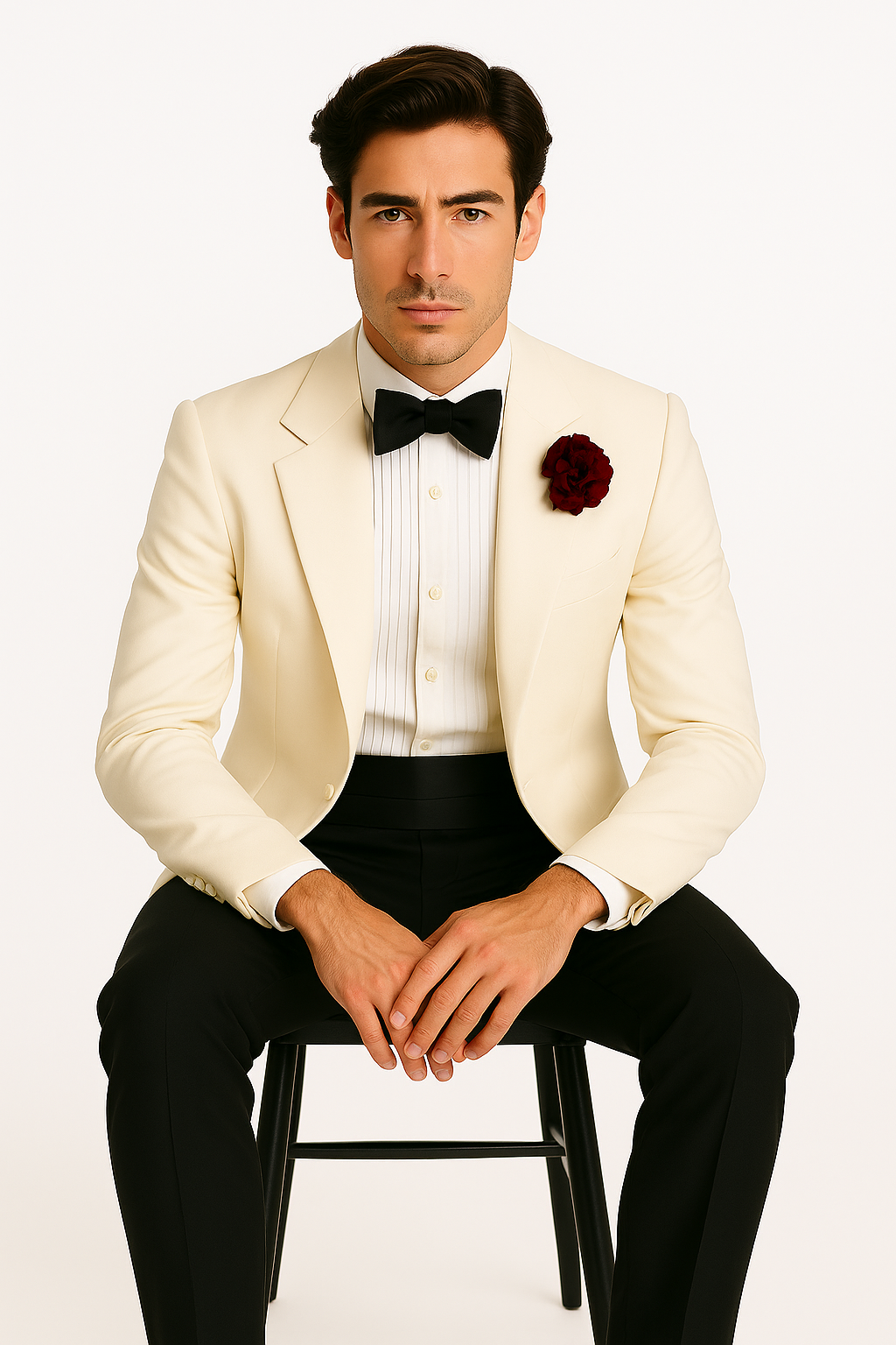 James Bonds Dinner Jackets - Snow Ivory Tuxedo Jacket-New Designer Collection - 34 Short or Extra Small