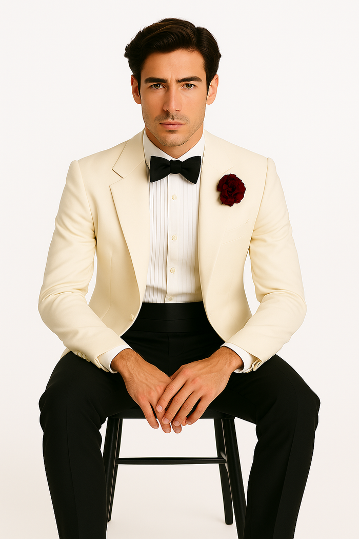 James Bonds Dinner Jackets - Snow Ivory Tuxedo Jacket-New Designer Collection