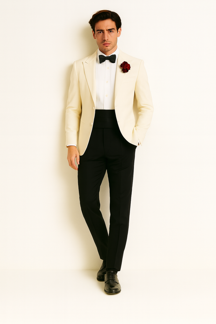 James Bonds Dinner Jackets - Snow Ivory Tuxedo Jacket-New Designer Collection