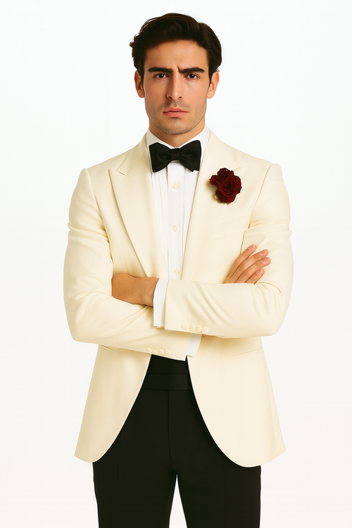 James Bonds Dinner Jackets - Snow Ivory Tuxedo Jacket-New Designer Collection