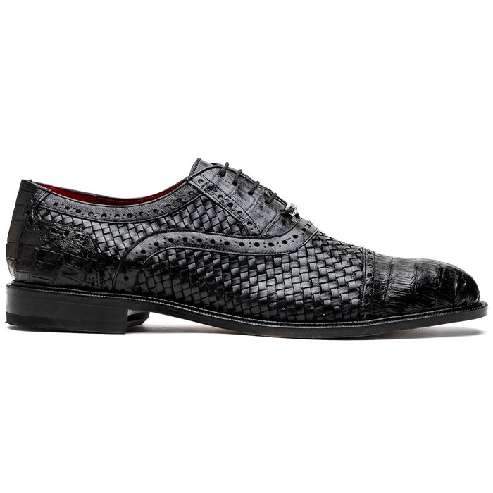 Marco_Di_Milano John Black: Luxury Leather Oxford Shoes