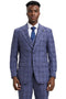 Men's Stacy Adams Two Button Vested Glen Plaid Check Suit in Light Purple Lavender
