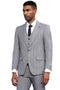Men's Stacy Adams Modern Fit Vested Tonal Windowpane Plaid Suit in Light Grey