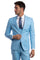 "Sky Blue Men's Skinny Wedding & Prom 2025 Suit - One Button Peak Lapel with Lowcut Vest"
