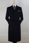 "Navy Men's Belted Wool Overcoat - Full Length Luxury Outerwear"